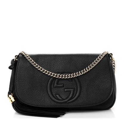 Gucci Pebbled Calfskin Medium Soho Flap Crossbody Black 1 of 11