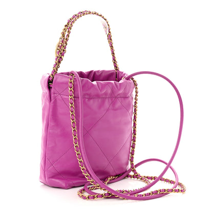 Chanel Shiny Calfskin Quilted Mini Chanel 22 Purple 3 of 11