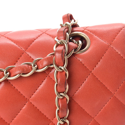 Chanel Lambskin Quilted Medium Double Flap Orange 20 of 21