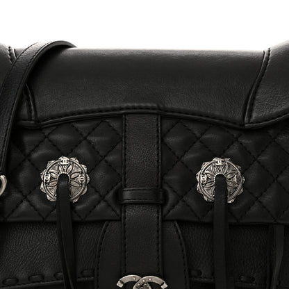 Chanel Calfskin Quilted Dallas Saddle Bag Black 8 of 12