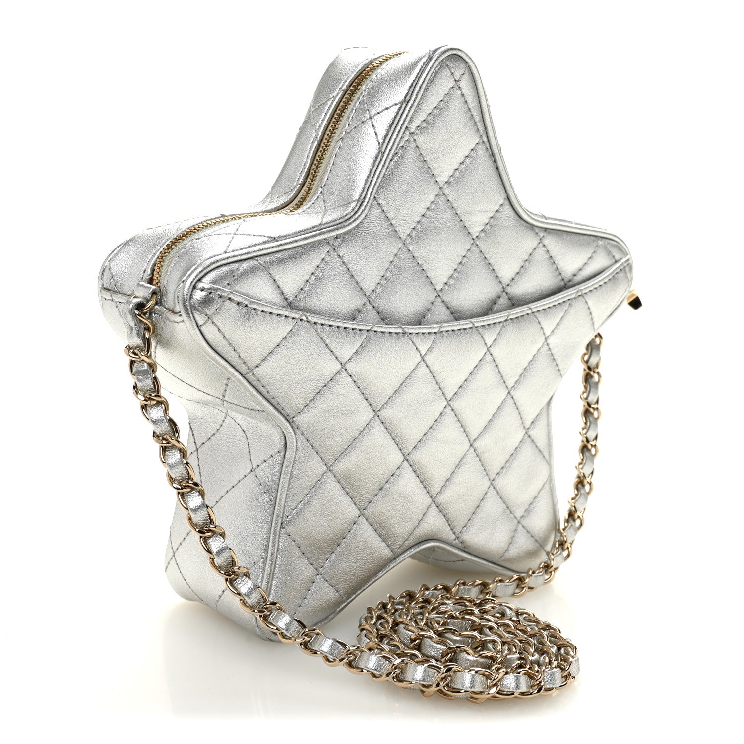 Chanel Metallic Lambskin Walk Of Fame Bag Silver 3 of 10