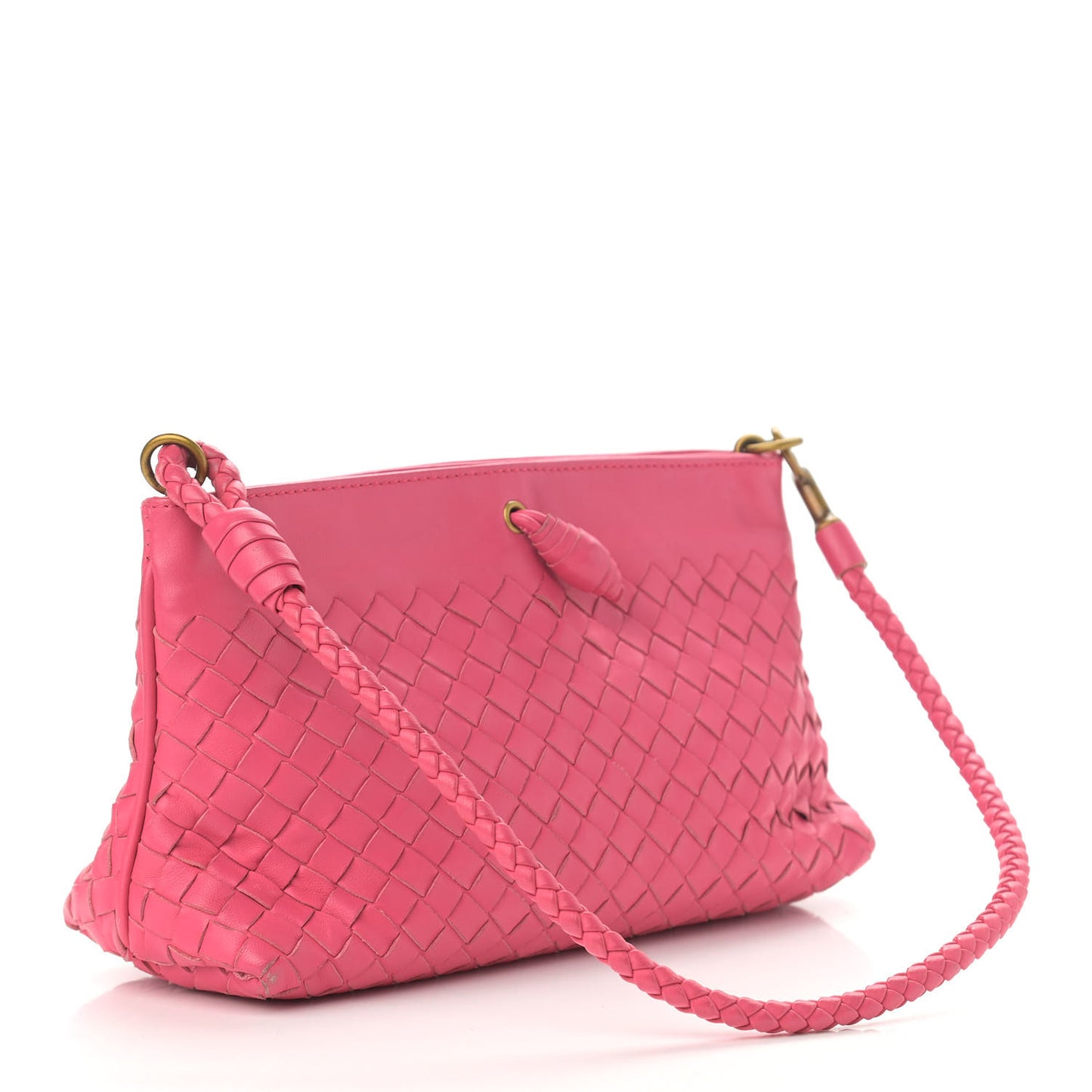 Nappa Intrecciato Mini Shoulder Bag Antique Pink