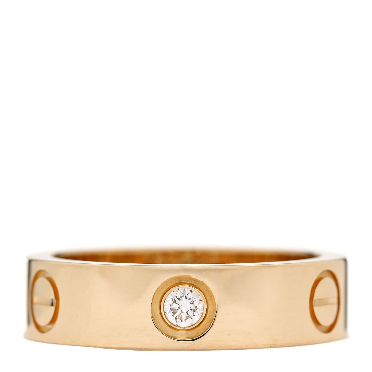 18K Yellow Gold 3 Diamond 5.5mm LOVE Ring 56 7.5