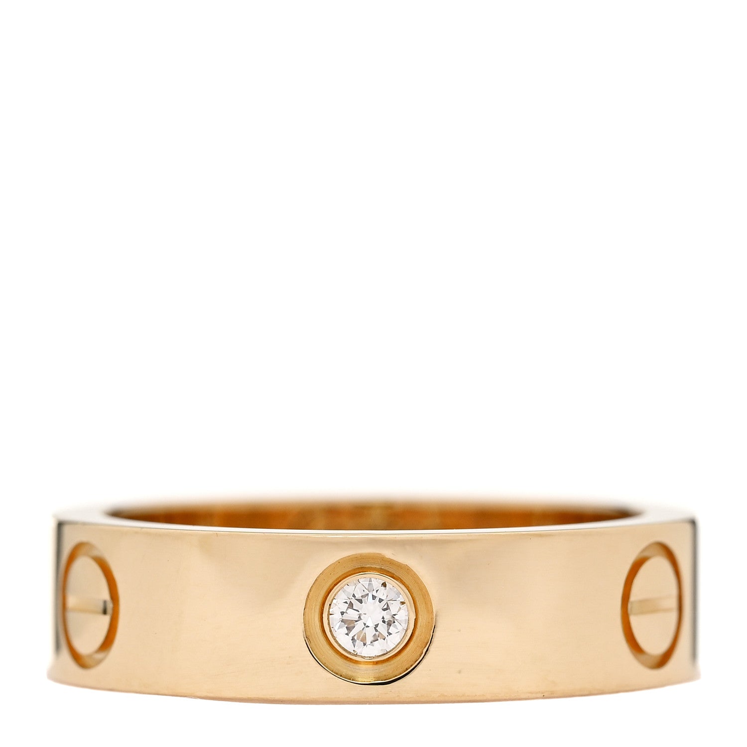 Cartier 18K Yellow Gold 3 Diamond 5.5mm LOVE Ring 56 7.5 1 of 4