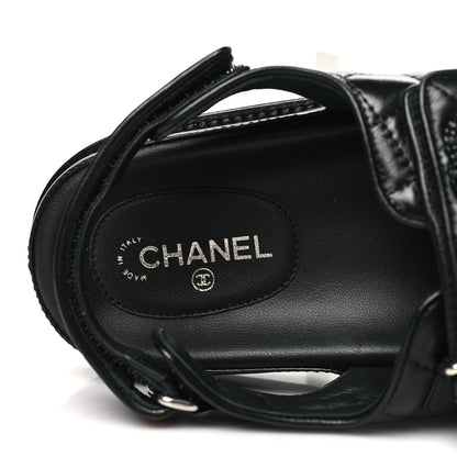 Chanel Lambskin Velcro Dad Sandals 40 Black 8 of 9