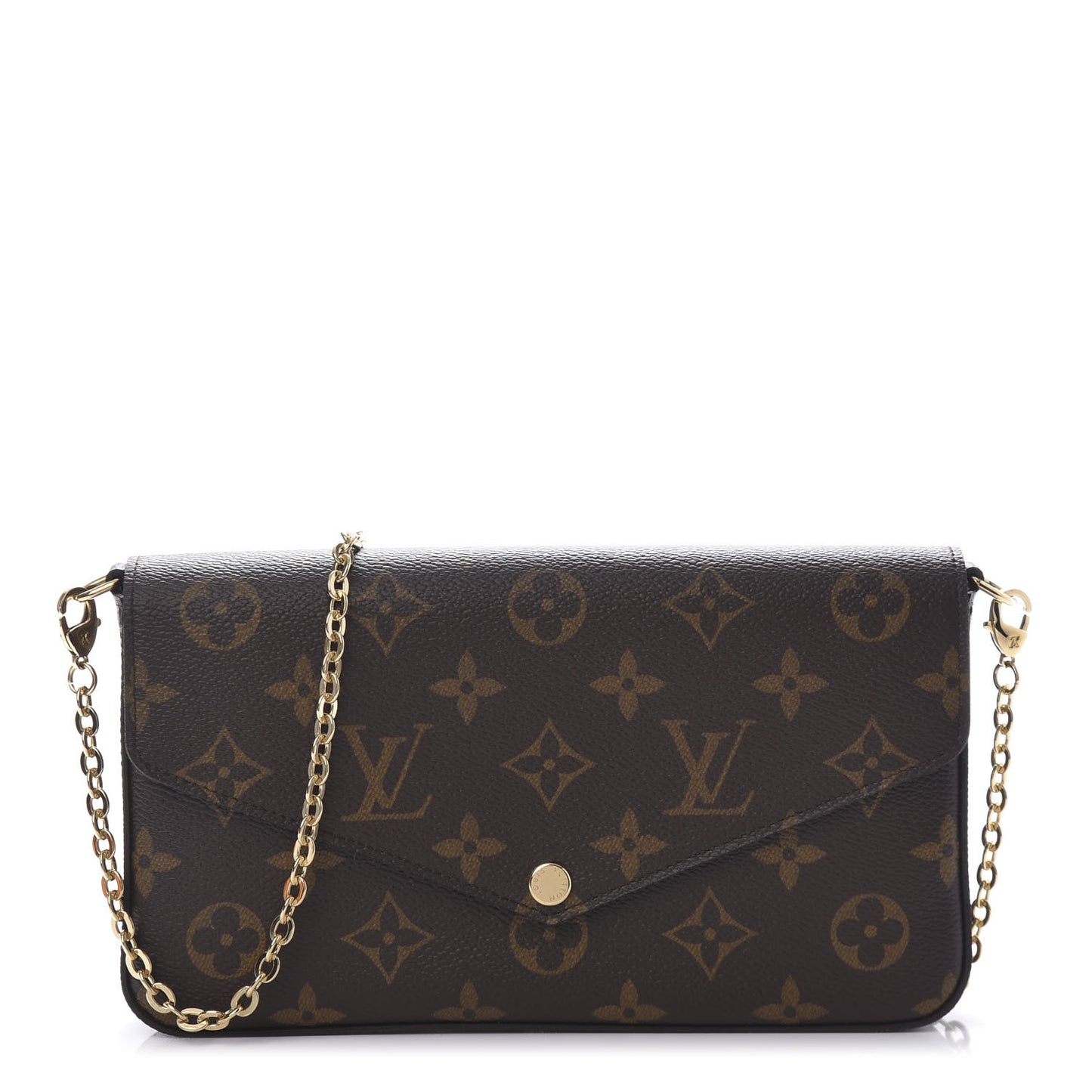 Monogram Pochette Felicie Chain Wallet Fuchsia