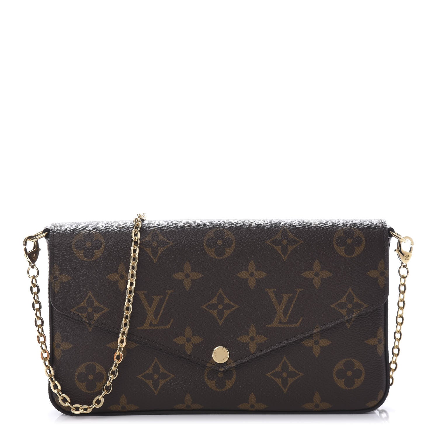Louis Vuitton Monogram Pochette Felicie Chain Wallet Fuchsia 1 of 11