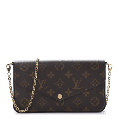 Louis Vuitton Monogram Pochette Felicie Chain Wallet Fuchsia 1 of 11
