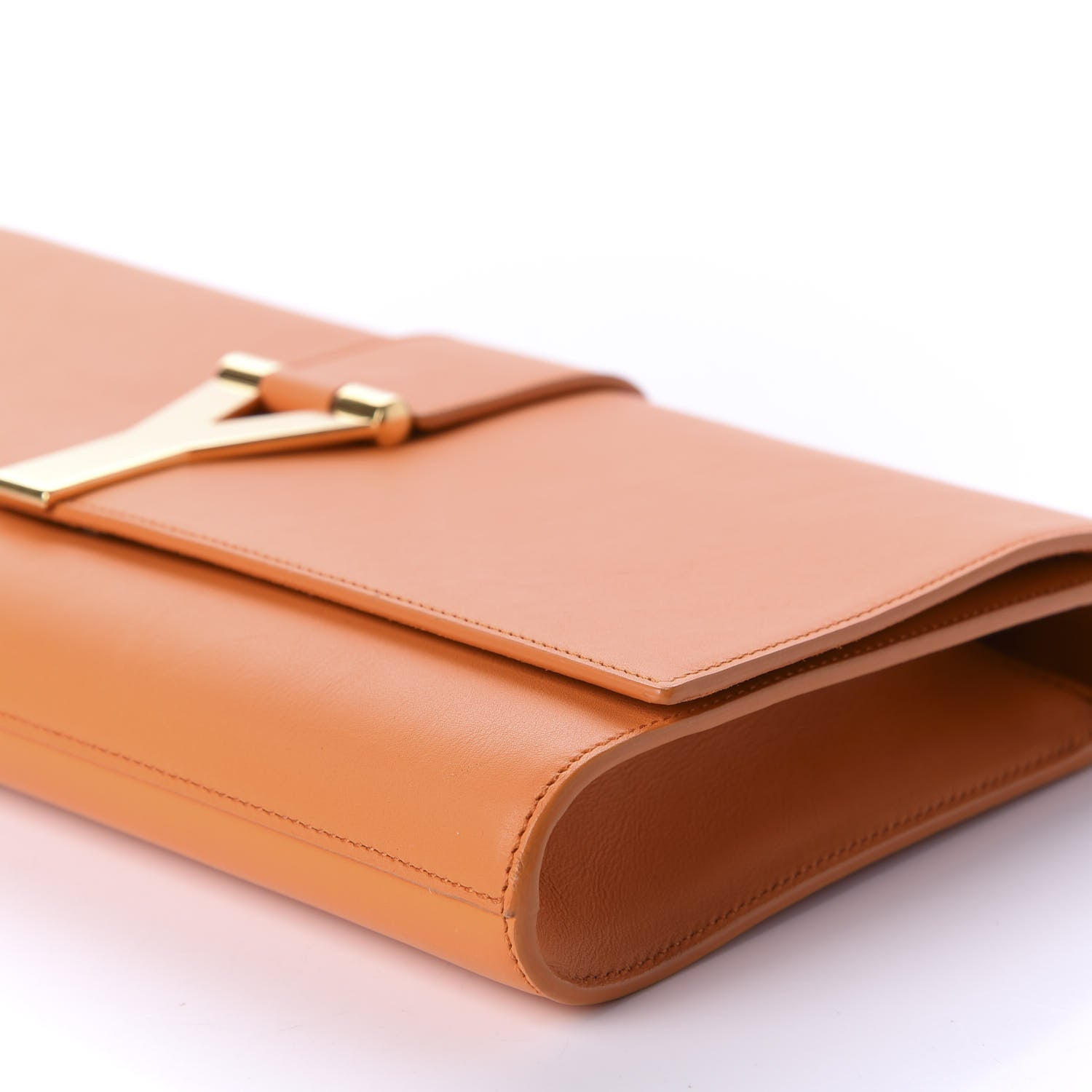 Saint Laurent Calfskin Classic Y Ligne Clutch Orange 7 of 12