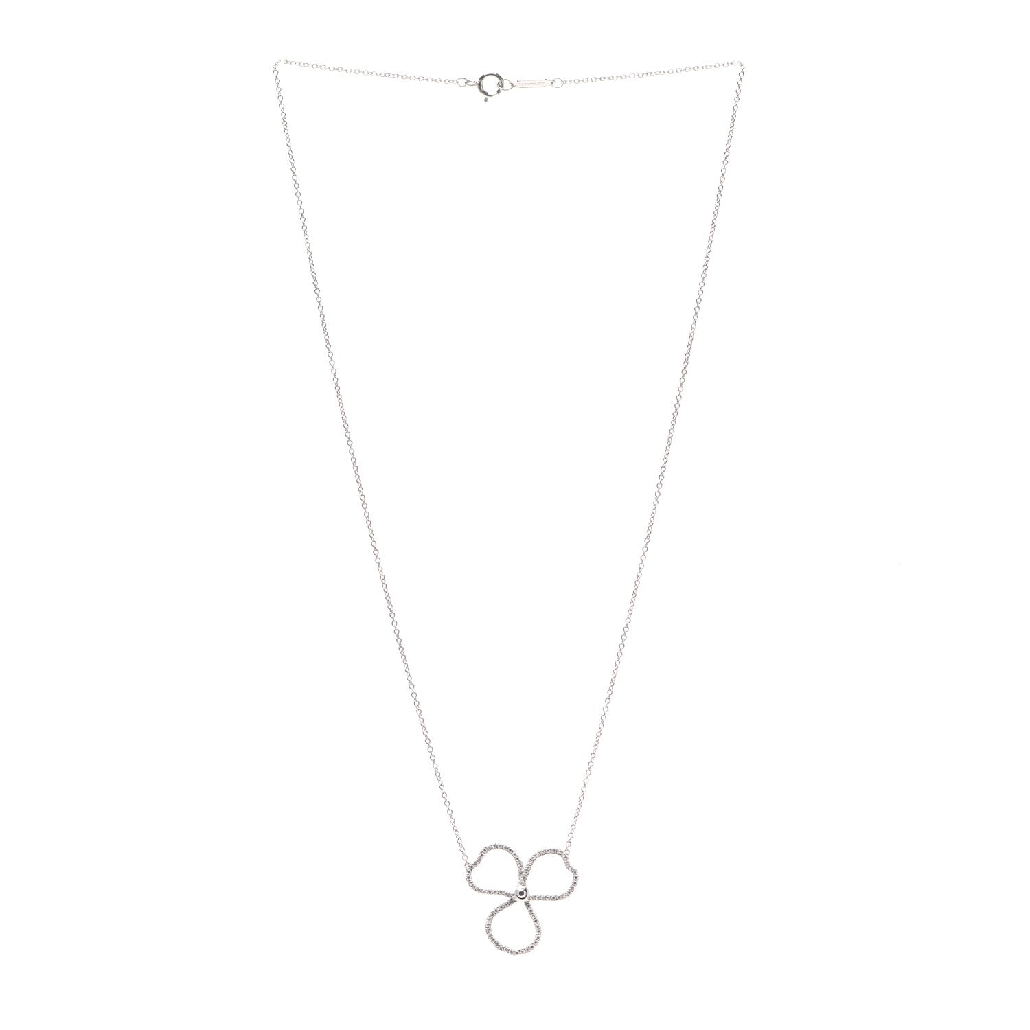 Tiffany Platinum Diamond Large Paper Flowers Pendant Necklace 3 of 6