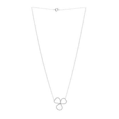 Tiffany Platinum Diamond Large Paper Flowers Pendant Necklace 3 of 6