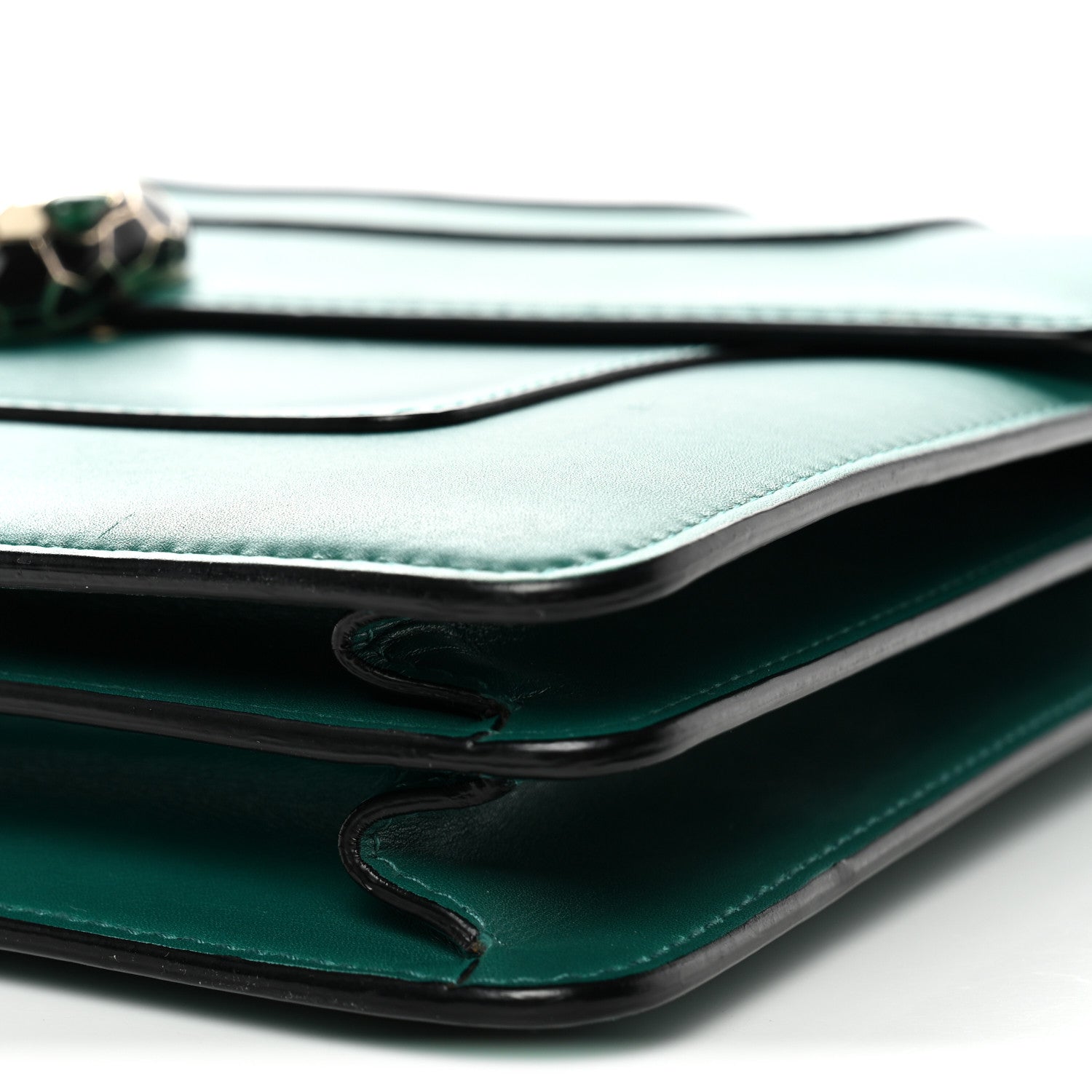 Bulgari Calfskin Large Serpenti Forever Top Handle Emerald Green 10 of 10