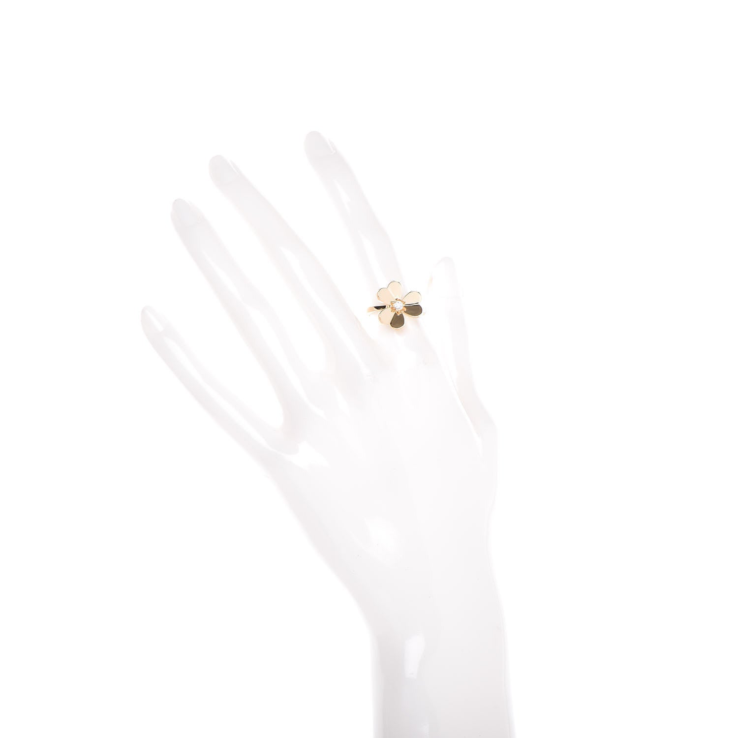Van Cleef & Arpels 18K Yellow Gold Diamond Small Frivole Ring 50 5.25 2 of 7