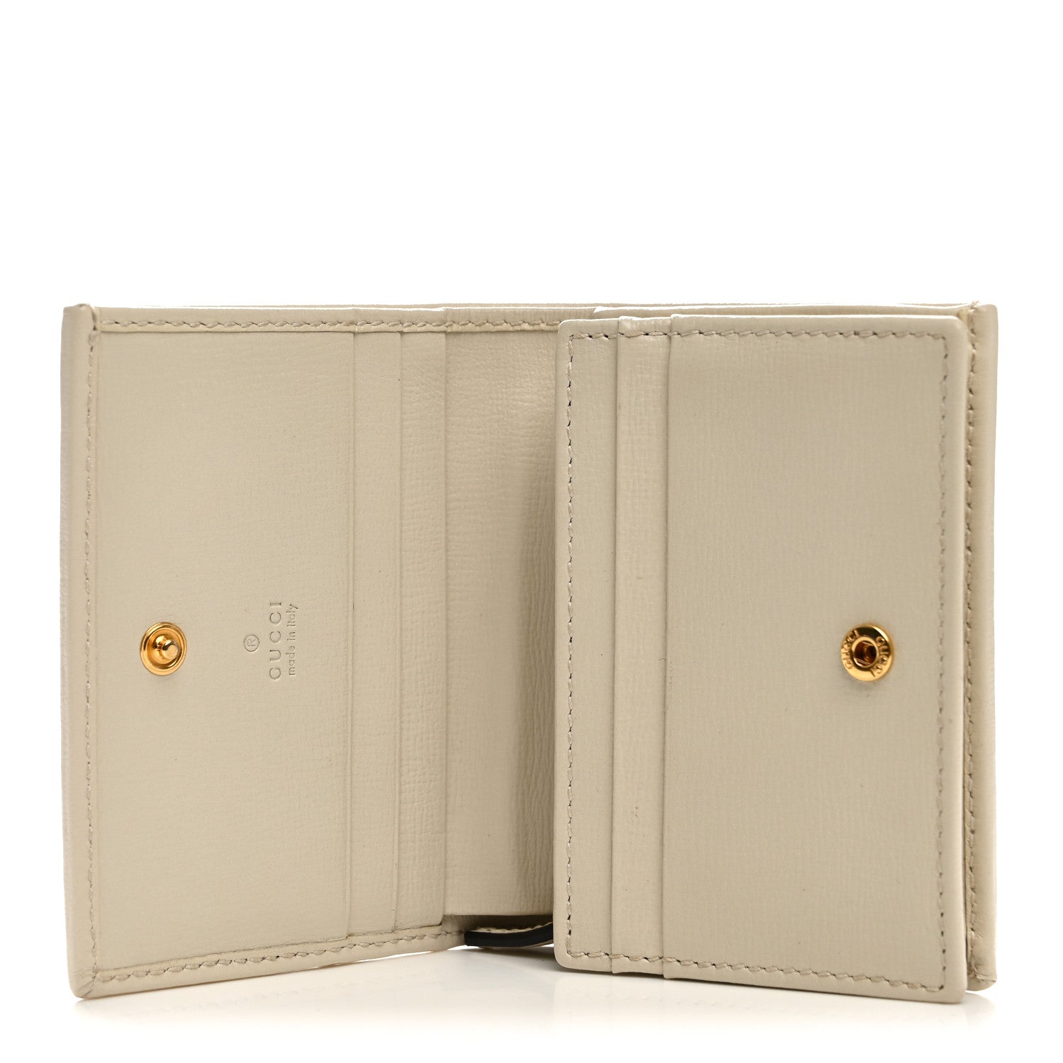 Gucci GG Supreme Monogram Azalea Calfskin Horsebit 1955 Card Case Wallet Beige Ebony Mystic White 5 of 7