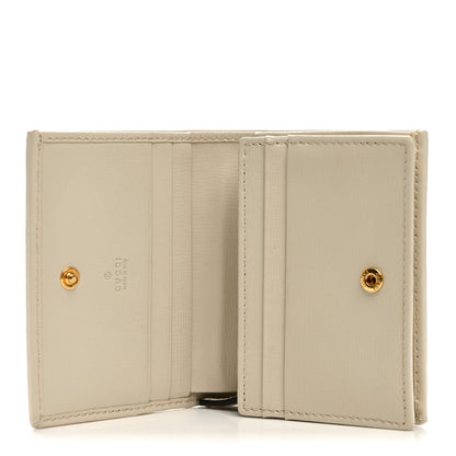 Gucci GG Supreme Monogram Azalea Calfskin Horsebit 1955 Card Case Wallet Beige Ebony Mystic White 5 of 7