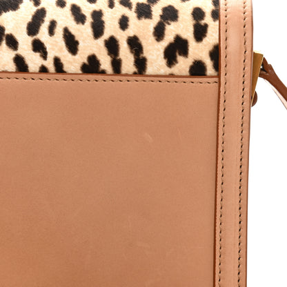 Saint Laurent Calfskin Hair Leopard Print Small Solferino Satchel Dust White 10 of 11