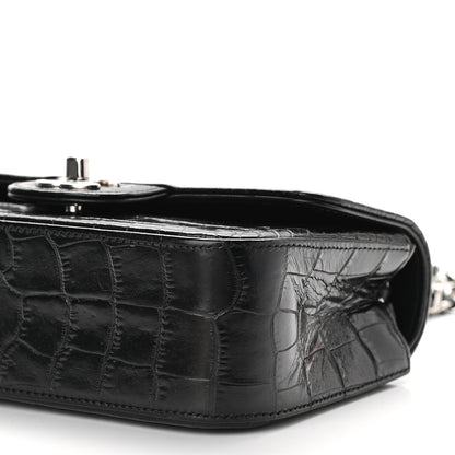 Chanel Calfskin Crocodile Embossed Cocodile Rectangular Mini Flap Black 8 of 8