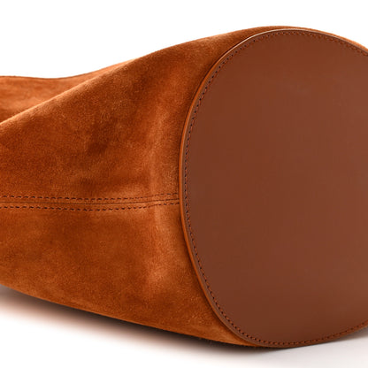 Khaite Suede Calfskin Mini Lotus Tote Caramel 9 of 11