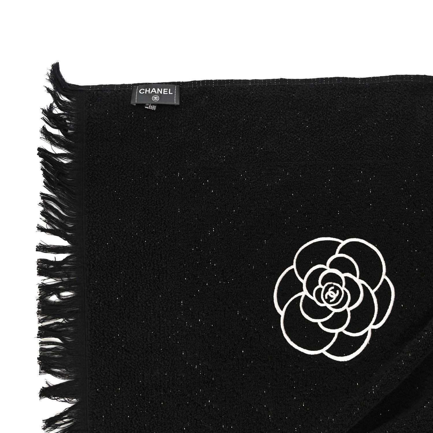 Chanel Terry Cotton CC Beach Tote Towel Set Black 11 of 16