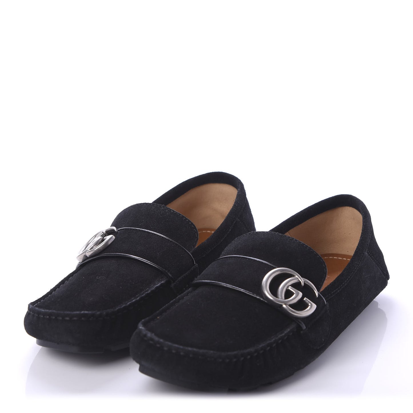 Suede Mens Driver Queen Loafers 5 Black