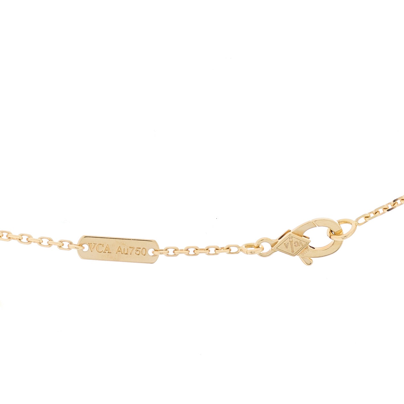 18K Yellow Gold Guilloche Vintage Alhambra Pendant Necklace