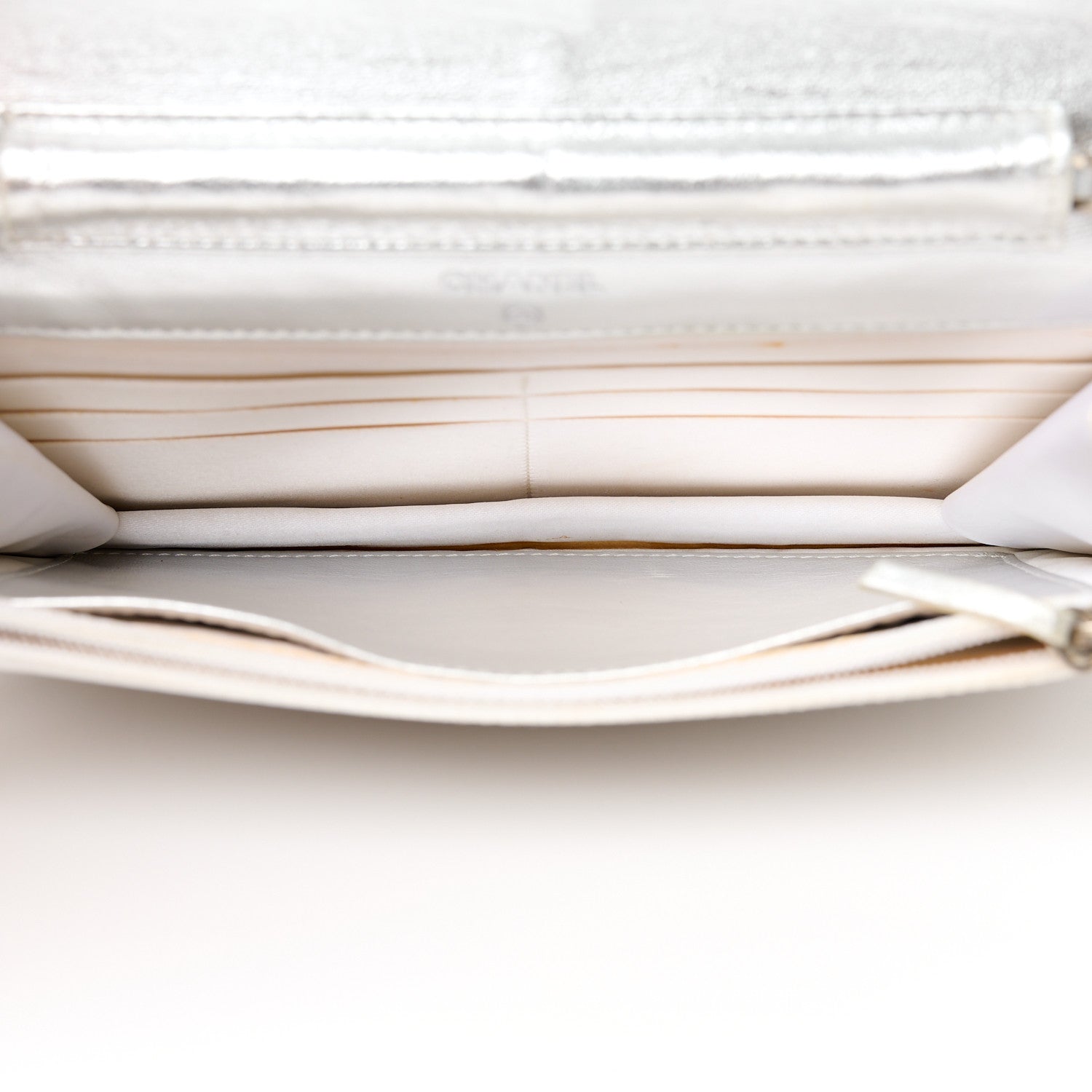 Chanel Nylon Travel Wallet On Chain WOC Metallic Silver 5 of 16