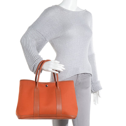 Hermes Toile Buffle Skipper Garden Party Tote 36 MM Orange 2 of 12