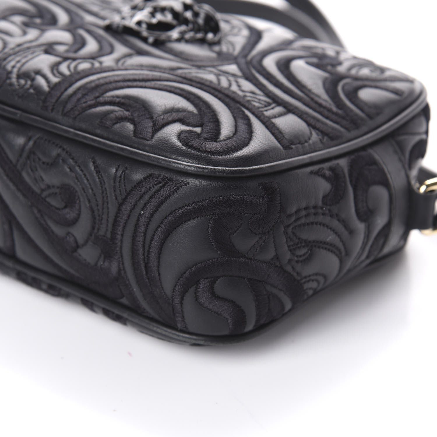 Versace Nappa Embroidered Baroque Palazzo Camera Bag Black 8 of 8