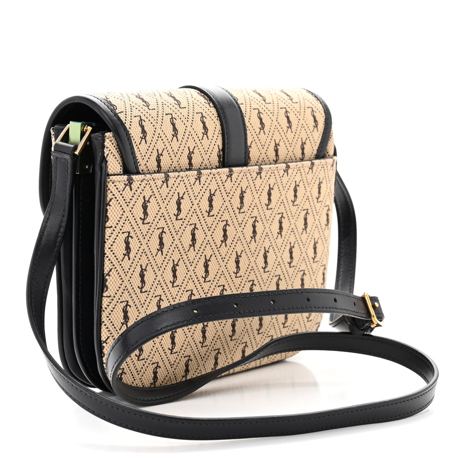 Saint Laurent Canvas Small Le Monogramme Satchel Beige Black 3 of 10