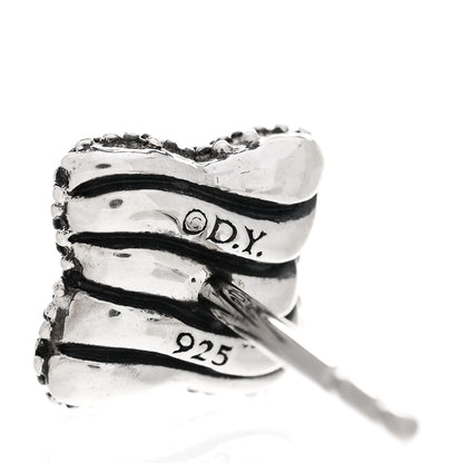 David Yurman Sterling Silver Diamond Midnight Melange Quatrefoil Earrings 4 of 4