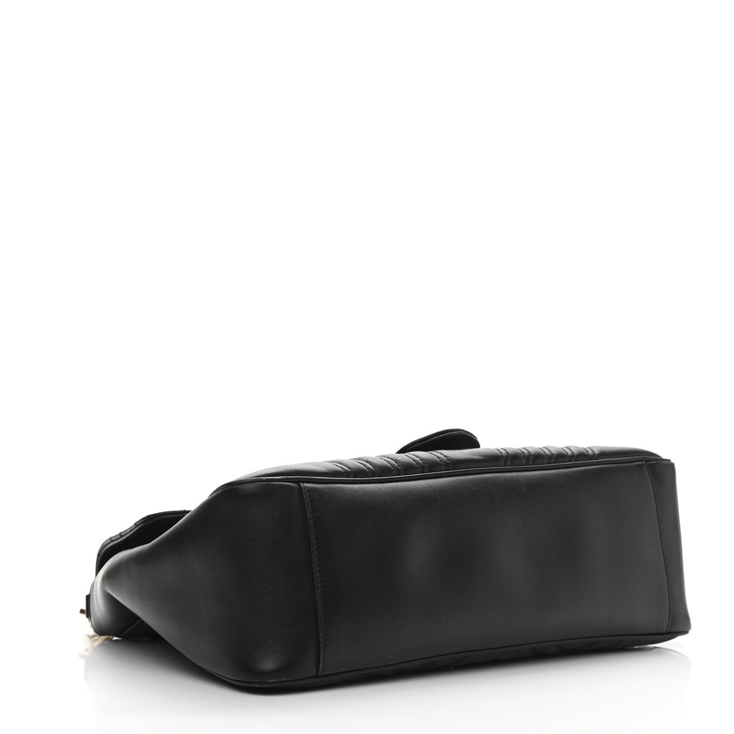 Calfskin Matelasse Medium GG Marmont Top Handle Shoulder Bag Black
