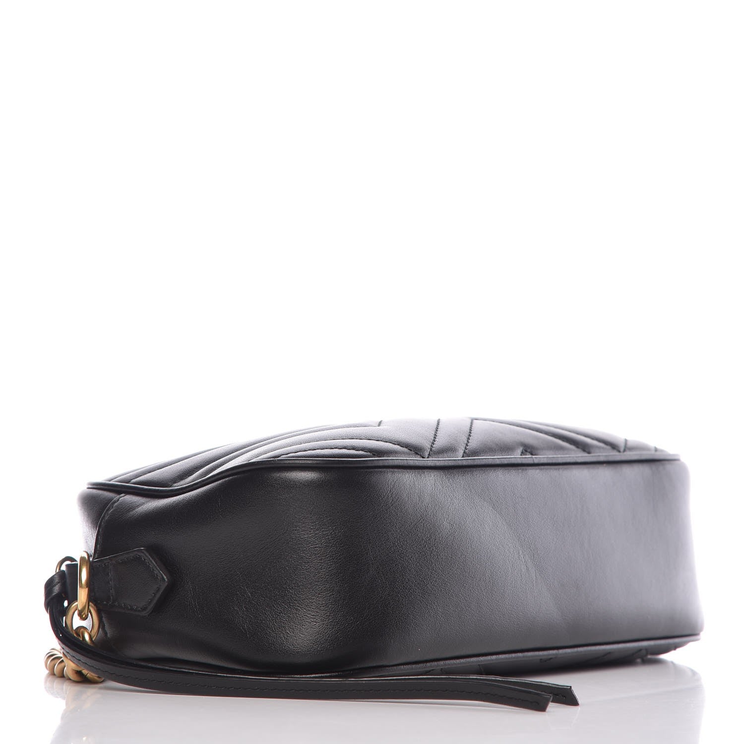 Gucci Calfskin Matelasse Small GG Marmont Chain Shoulder Bag Black 4 of 8