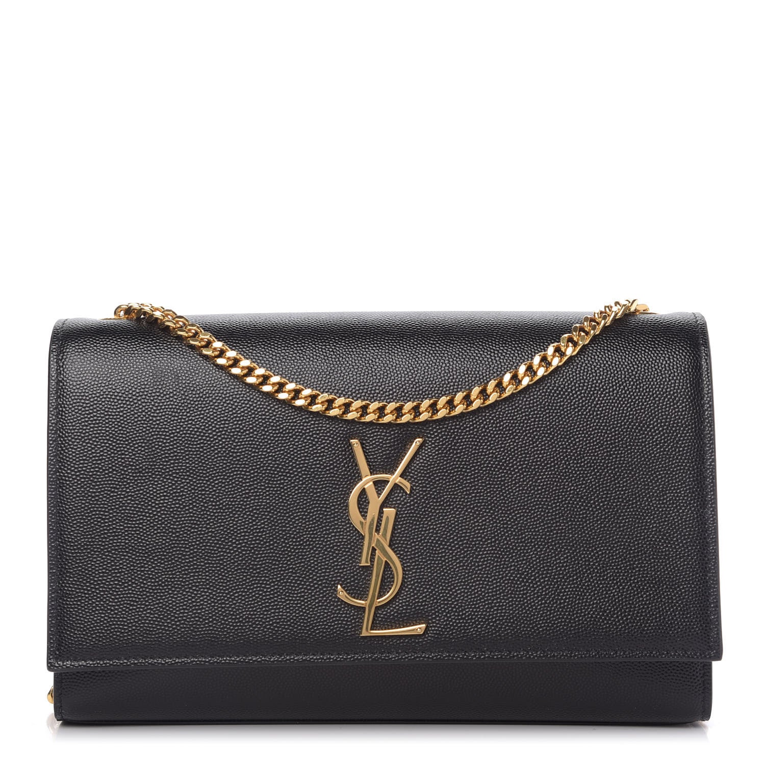 Saint Laurent Grain De Poudre Medium Classic Monogram Kate Satchel Black 1 of 8