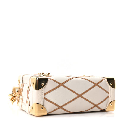 Louis Vuitton Lambskin Malletage Side Trunk PM Creme Noisette 4 of 9
