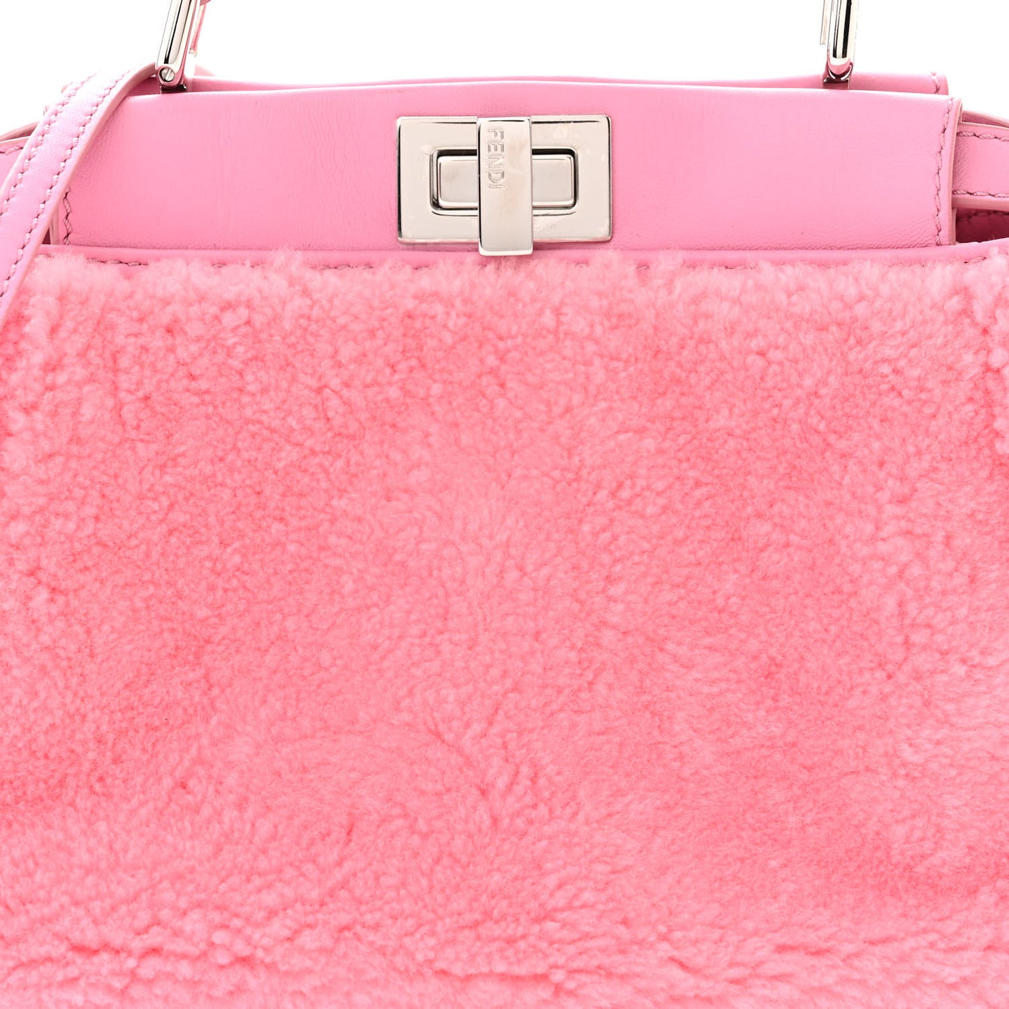 Shearling Nappa Mini Peekaboo Iconic Satchel Lollypop