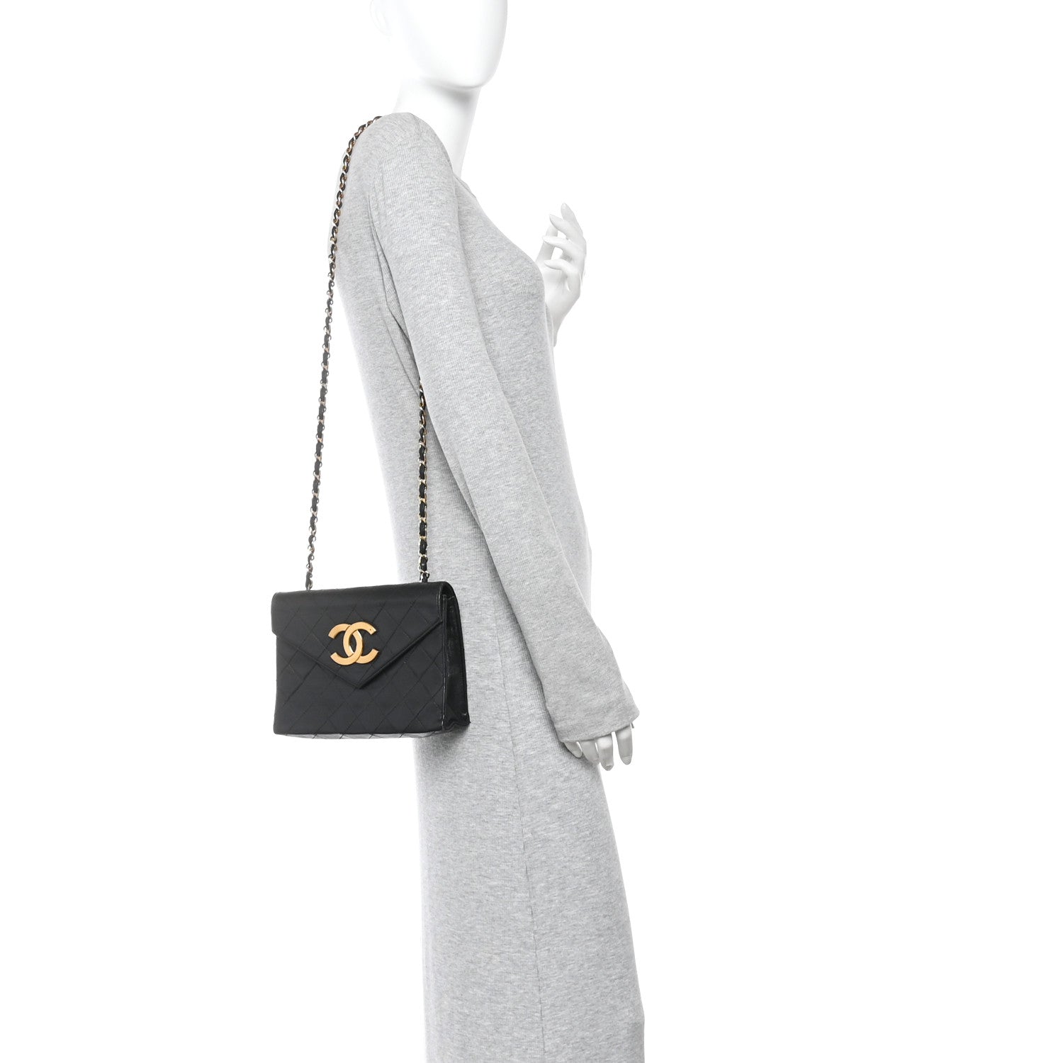 Chanel Lambskin Quilted Envelope Flap Black 2 of 18