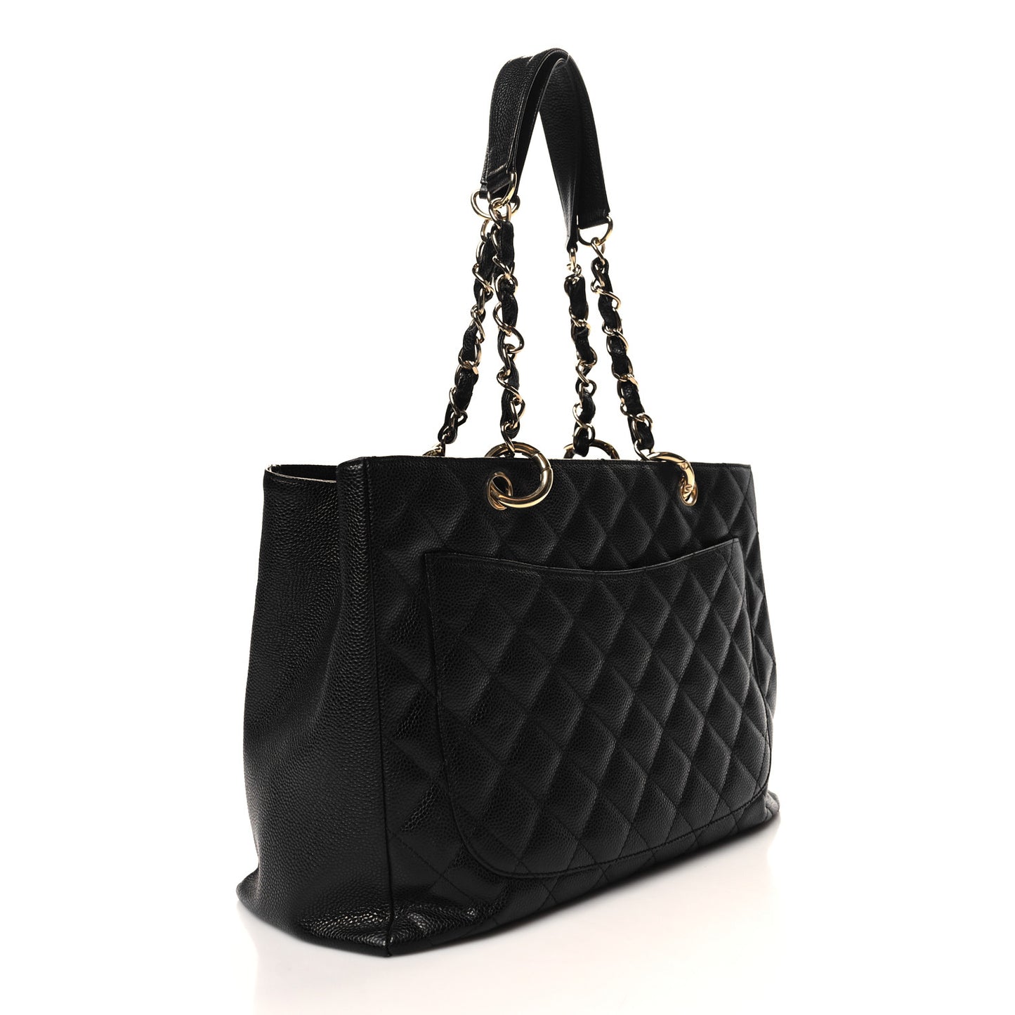 Caviar Quilted Grand Shopping Tote GST Black