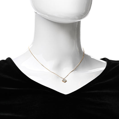 Van Cleef & Arpels 18K Yellow Gold Mother of Pearl Sweet Alhambra Pendant Necklace 2 of 7