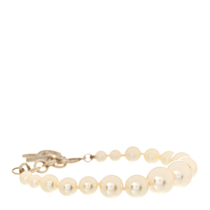 Chanel Graduated Pearl Crystal CC Bracelet Gold 3 of 7