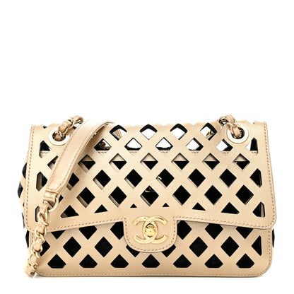 Chanel Metallic Lambskin Small Sea Through Flap Gold Black 1 of 14