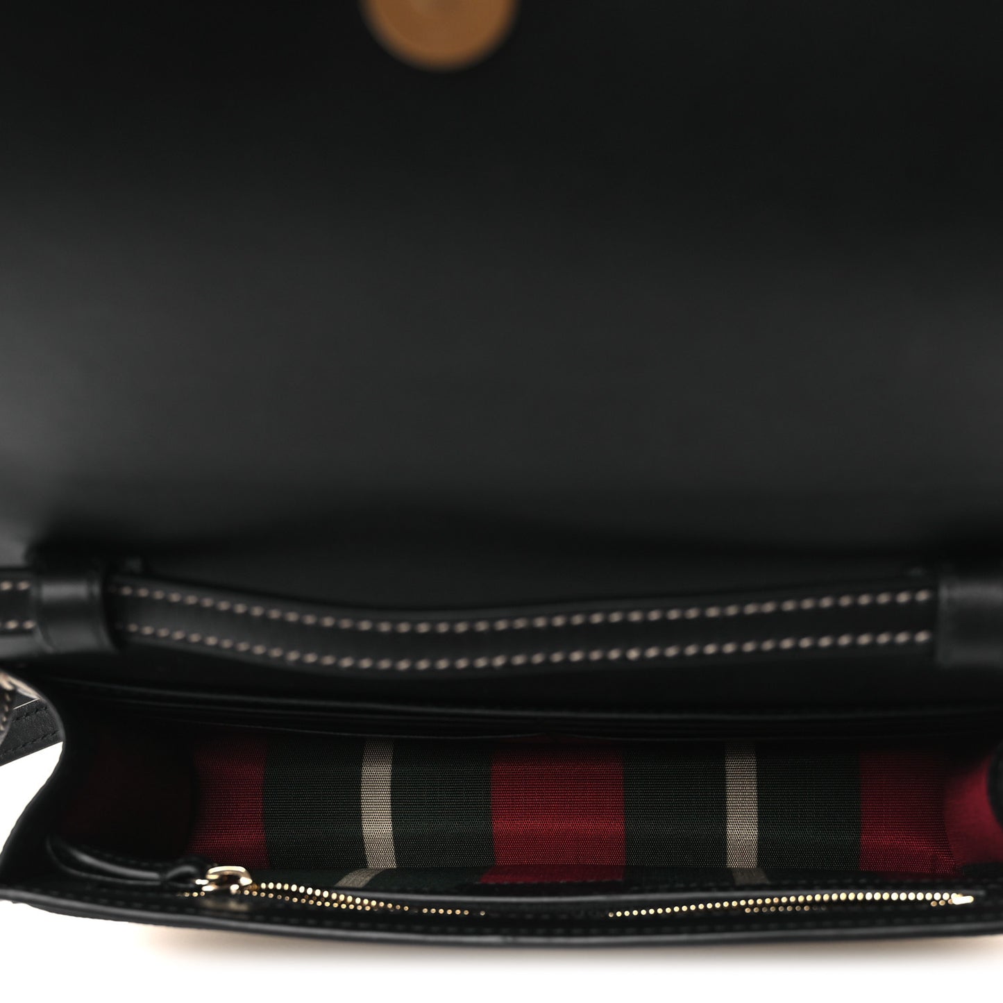 GG Emblem Monogram Wallet With Strap Beige Ebony Black