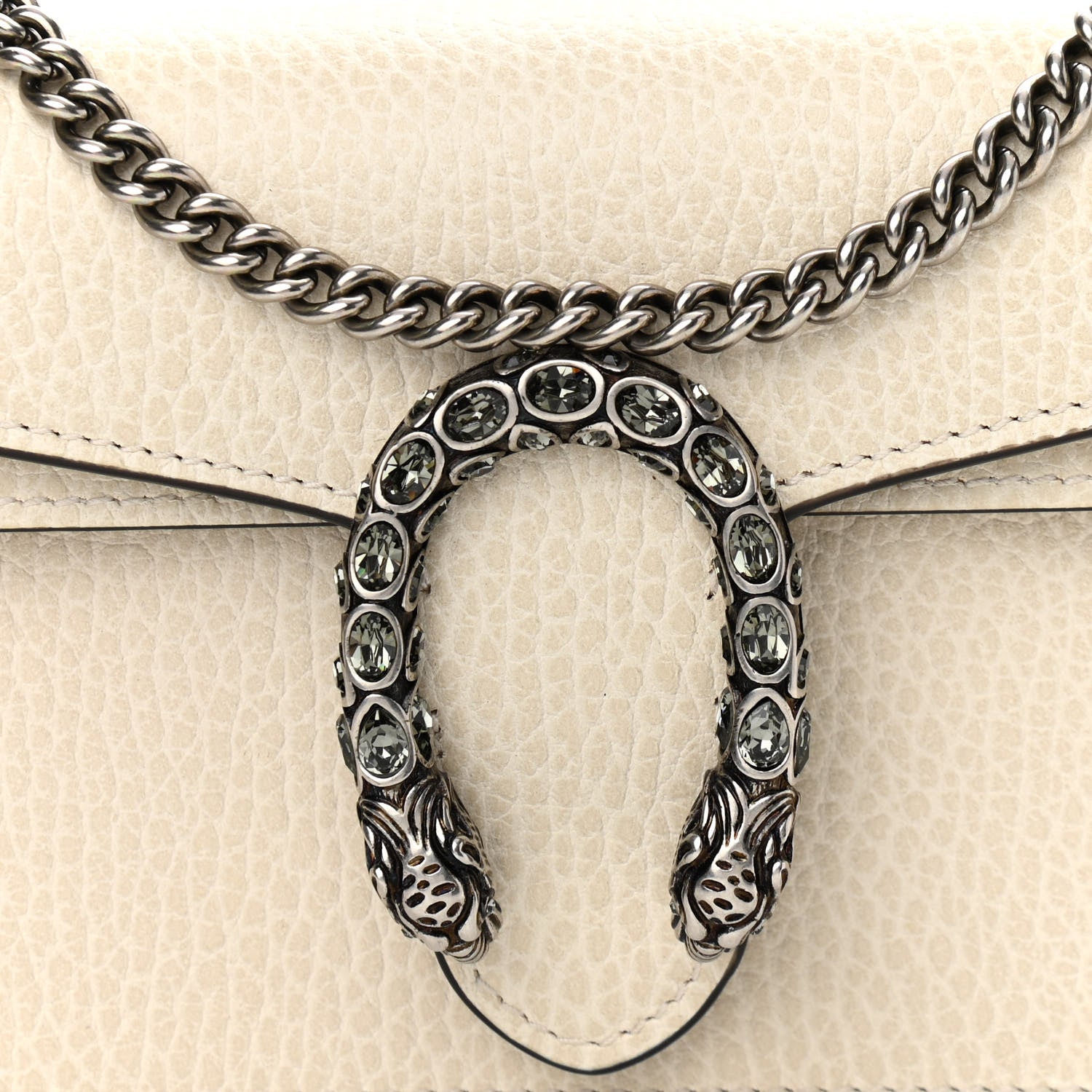 Gucci Dollar Calfskin Crystal Super Mini Dionysus Shoulder Bag Mystic White Black Diamond 8 of 12