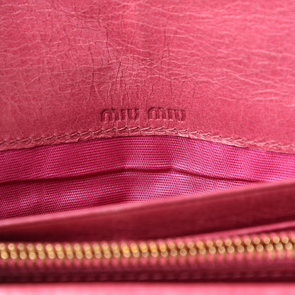 Miu Miu Nappa Matelasse Flap Wallet Peonia 6 of 10