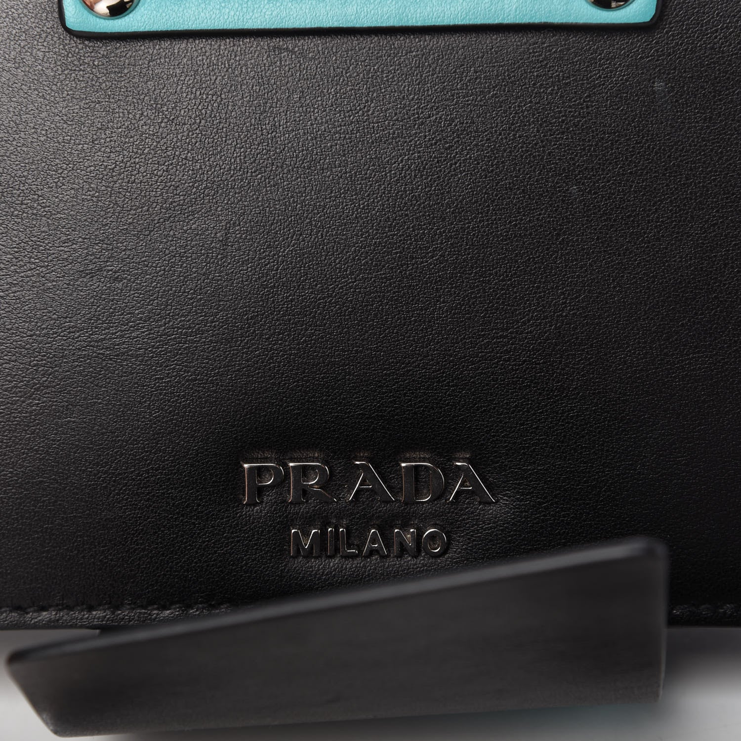 Prada City Calf Crystal Embellished Ribbon Bag Black Jade 10 of 10