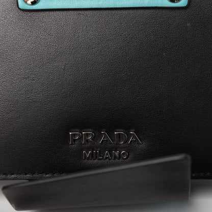 Prada City Calf Crystal Embellished Ribbon Bag Black Jade 10 of 10
