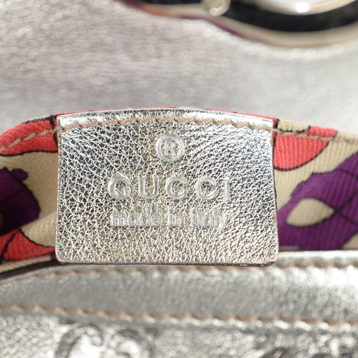 Gucci Guccissima Small Britt Tassel Shoulder Bag Silver 5 of 7