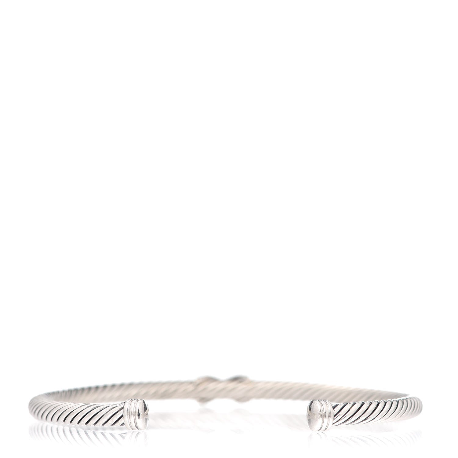 David Yurman Sterling Silver Diamond 4mm X Cable Bracelet 3 of 6
