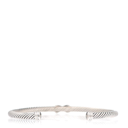 David Yurman Sterling Silver Diamond 4mm X Cable Bracelet 3 of 6