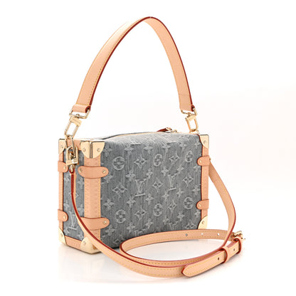 Louis Vuitton Monogram Denim Side Trunk MM Washed Gray 3 of 9