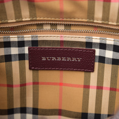 Burberry Derby Calfskin House Check Medium Banner Tote Burgundy 5 of 9